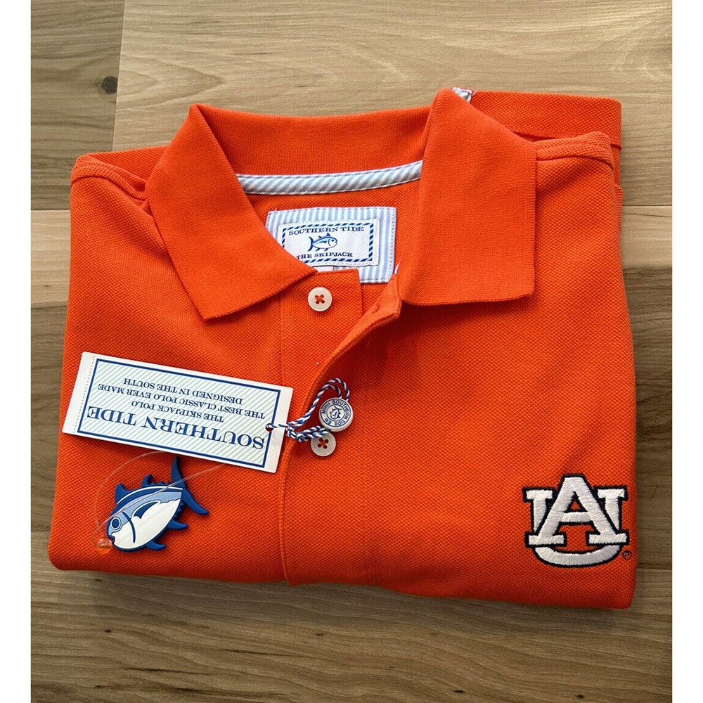 NWT Licensed Southern Tide AUBURN Men’s Skipjack Pullover Polo Shirt Small